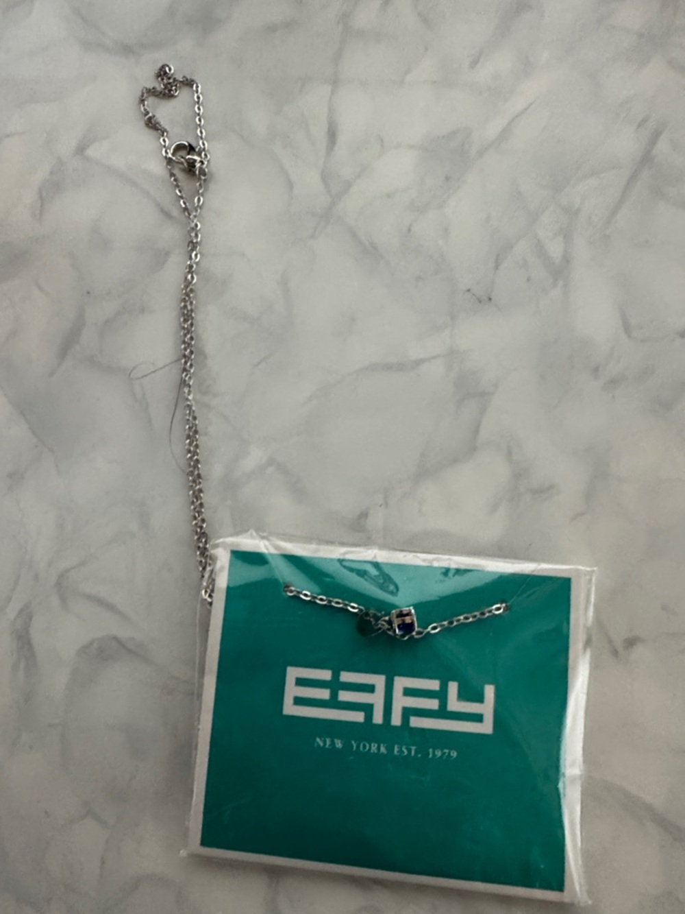 Effy Silver Necklace with Blue Accent Stone